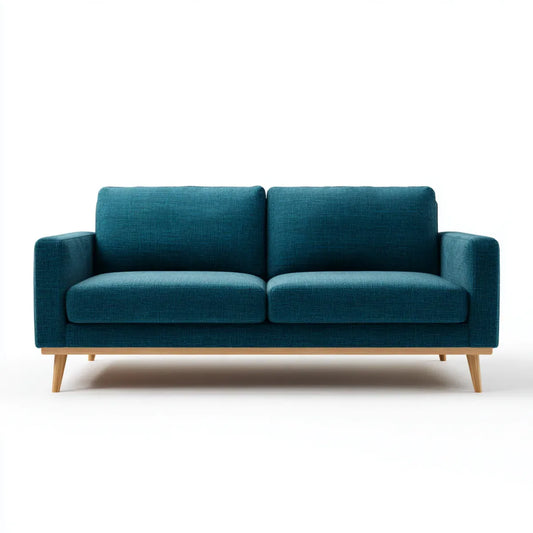 Canapé 2 places droit bleu pétrole 160 x 85 x 82 cm en polyester
